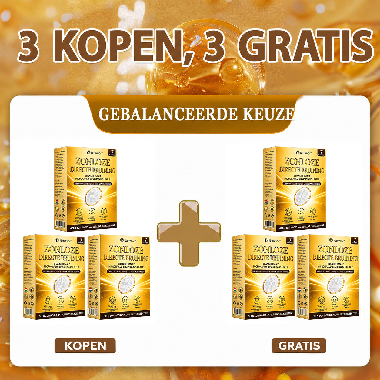 ⭐ 𝗡𝗮𝘁𝗿𝗮𝘃𝗼𝗿® Micronaald-bruiningspleisters: Natuurlijke bronzen glow zonder UV & DHA