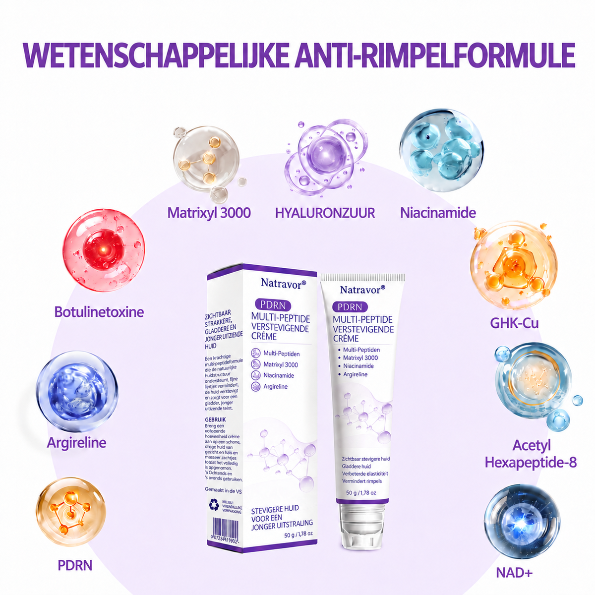 Natravor®🎗️ PDRN Multi-Peptide Massage Roller Crème – Anti-aging verzorging, hydratatie, versteviging & lifting voor een gladdere en egalere huid-b