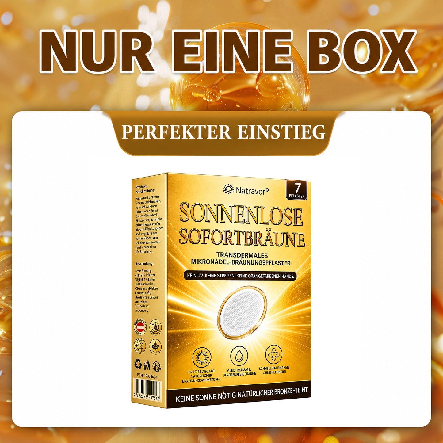 ⭐ 𝗡𝗮𝘁𝗿𝗮𝘃𝗼𝗿® Micronaald-bruiningspleisters: Natuurlijke bronzen glow zonder UV & DHA