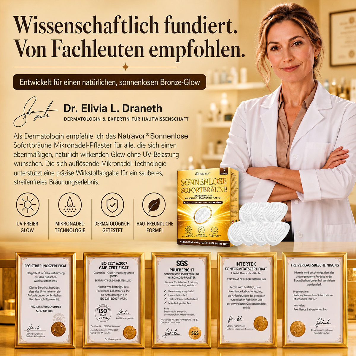 ⭐ 𝗡𝗮𝘁𝗿𝗮𝘃𝗼𝗿® Micronaald-bruiningspleisters: Natuurlijke bronzen glow zonder UV & DHA