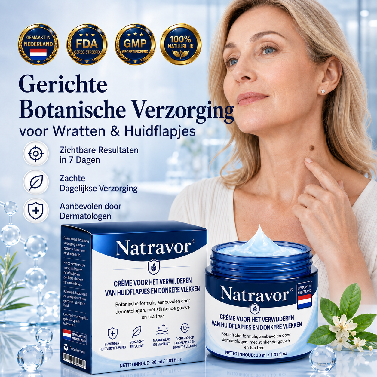 🍇Natravor® Geavanceerde Corrigerende Crème voor Huidflapjes, Moedervlekken & Vlekken – 7 Dagen Zonder Pijn & Zonder Littekens – Geavanceerde Verzorging voor Huidoneffenheden