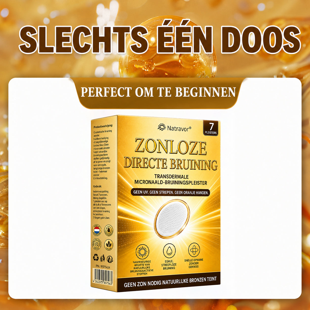 ⭐ 𝗡𝗮𝘁𝗿𝗮𝘃𝗼𝗿® Micronaald-bruiningspleisters: Natuurlijke bronzen glow zonder UV & DHA