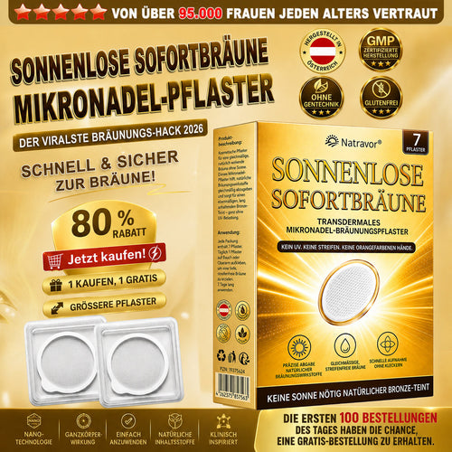 ⭐ 𝗡𝗮𝘁𝗿𝗮𝘃𝗼𝗿® Micronaald-bruiningspleisters: Natuurlijke bronzen glow zonder UV & DHA